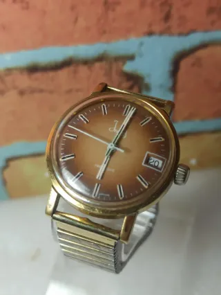 Reloj Indus Automático Dorado Marrón