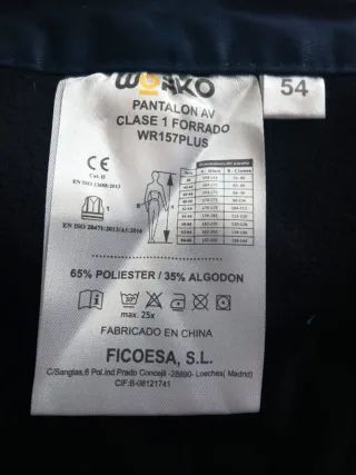 Pantalones de trabajo.  Invierno / Talla 54