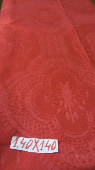 2 Manteles rojos 140x140, nuevos y cojines sillas