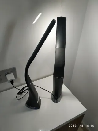 2 Lámparas LED Negras Piel Sintética