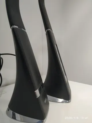 2 Lámparas LED Negras Piel Sintética