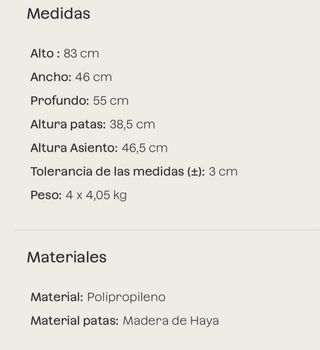 Juego 4 Sillas Blancas Nuevas