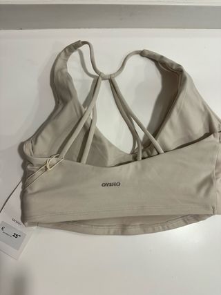 Sujetador deportivo Oysho Talla XS Beige Nuevo