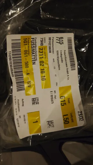 Alfombrillas Originales VW Golf VII