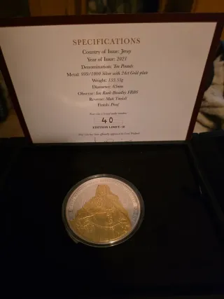 Moneda Plata 10 Libras Sir Robert Walpole