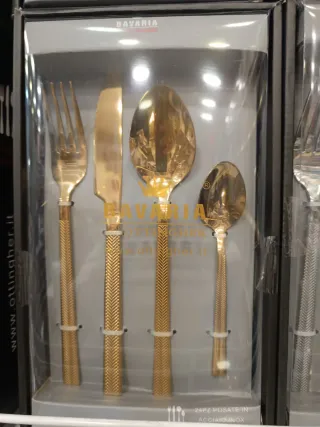 Set Posate Oro 24pz Acciaio Inox Bavaria