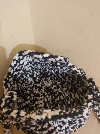 Borsa uncinetto bianco e nero