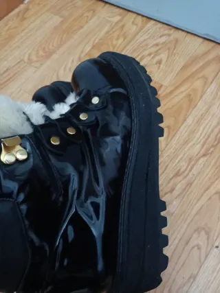 Botines mujer negros y blancos cuero genuino