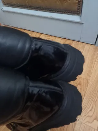 Botines mujer negros y blancos cuero genuino