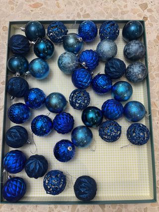 Bolas Navideñas Azules y Turquesas