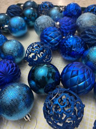 Bolas Navideñas Azules y Turquesas