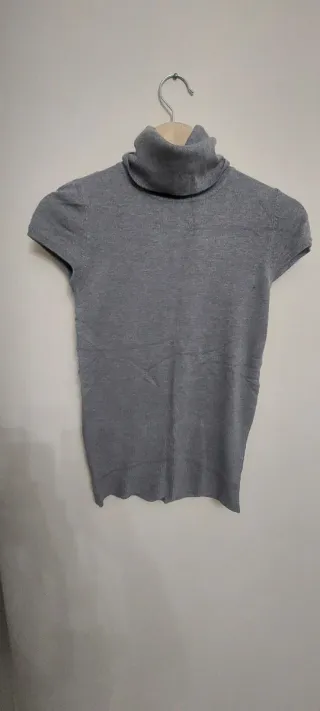 Maglione Dolcevita Grigio Maniche Corte