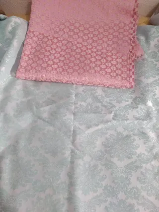 Vestido de fallera niña rosa y aguamarina