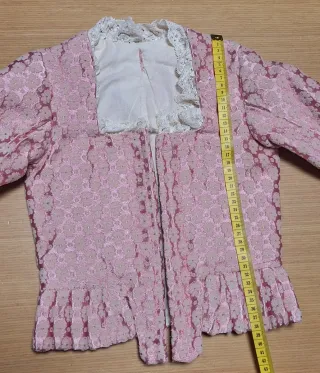 Vestido de fallera niña rosa y aguamarina