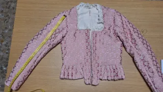 Vestido de fallera niña rosa y aguamarina