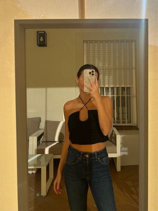 Top Zara negro halter