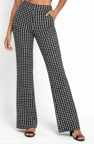 Pantalones de cuadros blanco y negro
