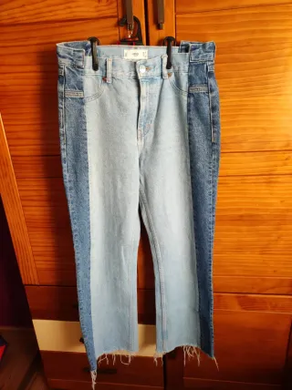 Lote 3 vaqueros mujer, tallas 36 y 38. Talle alto