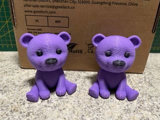 Orsetto stampato in 3D viola