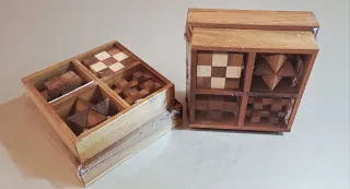 Caja 4 Puzzles Madera Artesanal