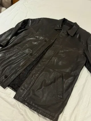 Abrigo de piel ovino marrón