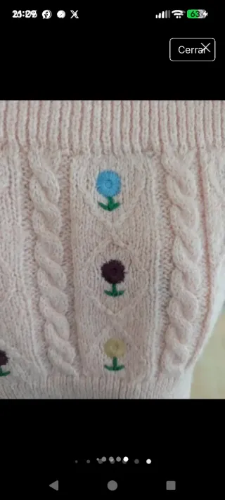 Conjunto Zara punto rosa bordado talla S/M