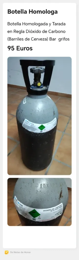 Botella CO2 Homologada Barril Cerveza