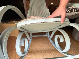 Silla Mecedora Vintage Rattan y Madera