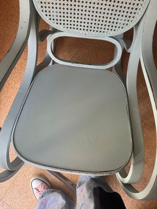 Silla Mecedora Vintage Rattan y Madera