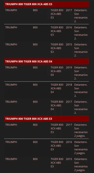 Discos Freno Triumph Tiger 800/1200