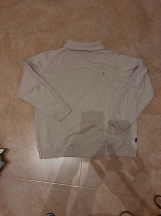 Jersey cuello alto hombre beige