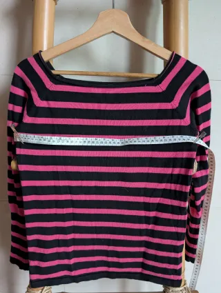 Jersey rayas rosa y negro talla M
