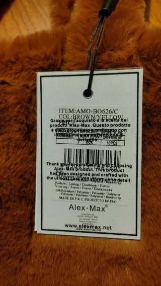 Borsa effetto pelliccia Alex Max marrone gialla