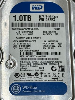 Disco Duro WD 1TB SATA 64MB Cache WD10EZEX