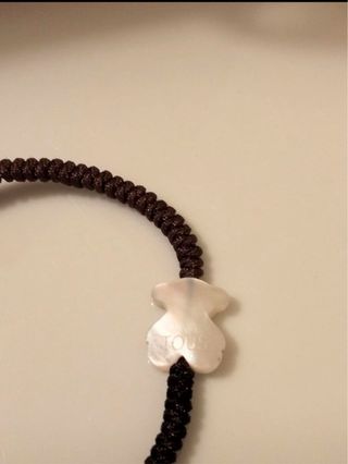 Pulsera Tous Oso Nácar Cordón Marrón