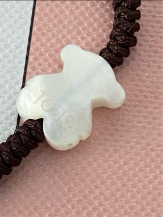 Pulsera Tous Oso Nácar Cordón Marrón