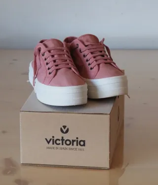 Zapatillas bambas Victoria plataforma rosas