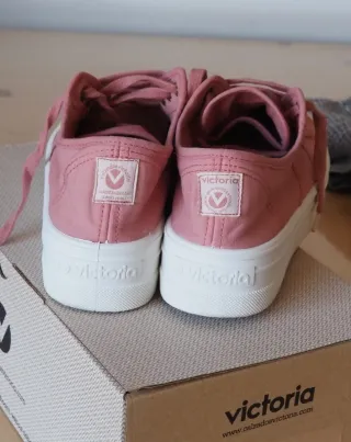 Zapatillas bambas Victoria plataforma rosas