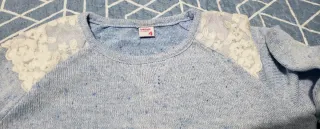 Jersey fino celeste T4 encaje hombros,marca Yampi