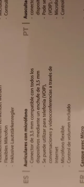 Auriculares/micrófono nuevos a estrenar