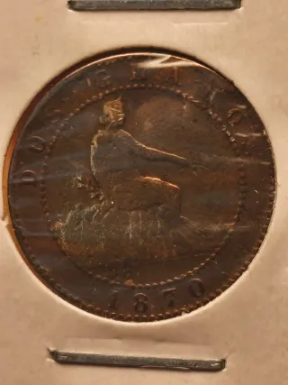 Moneda 2 Céntimos 1870 OM
