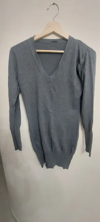 Maglione grigio scollo a V
