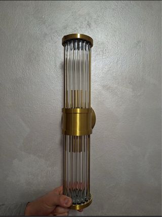 Applique da parete cristallo e ottone dorato