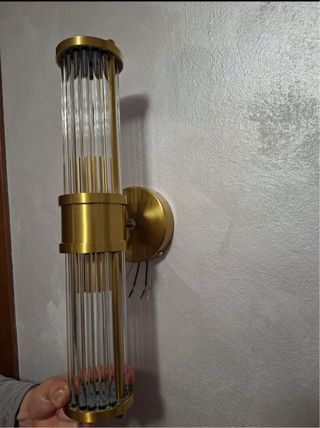 Applique da parete cristallo e ottone dorato