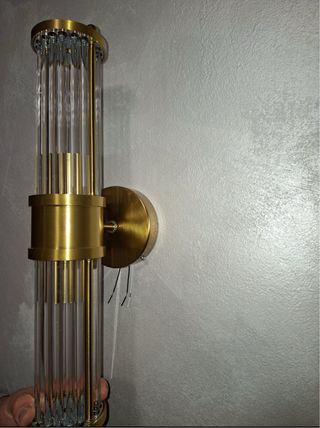 Applique da parete cristallo e ottone dorato