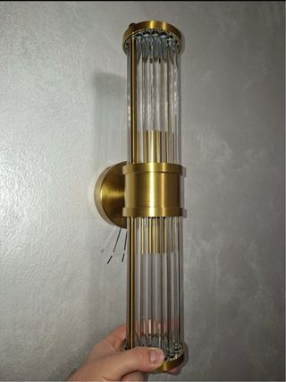 Applique da parete cristallo e ottone dorato