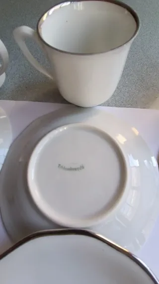 Juegos de café porcelana blanco y azul