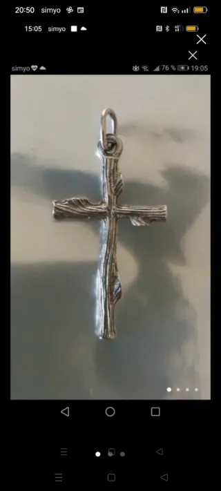 Cruz de plata vintage 3x1,8cm 24€