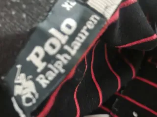 Polo Ralph Lauren XL Rayas Negras Rojas