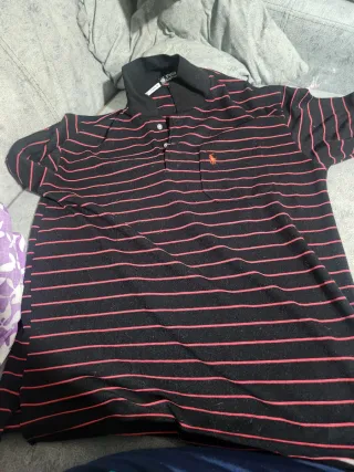Polo Ralph Lauren XL Rayas Negras Rojas
